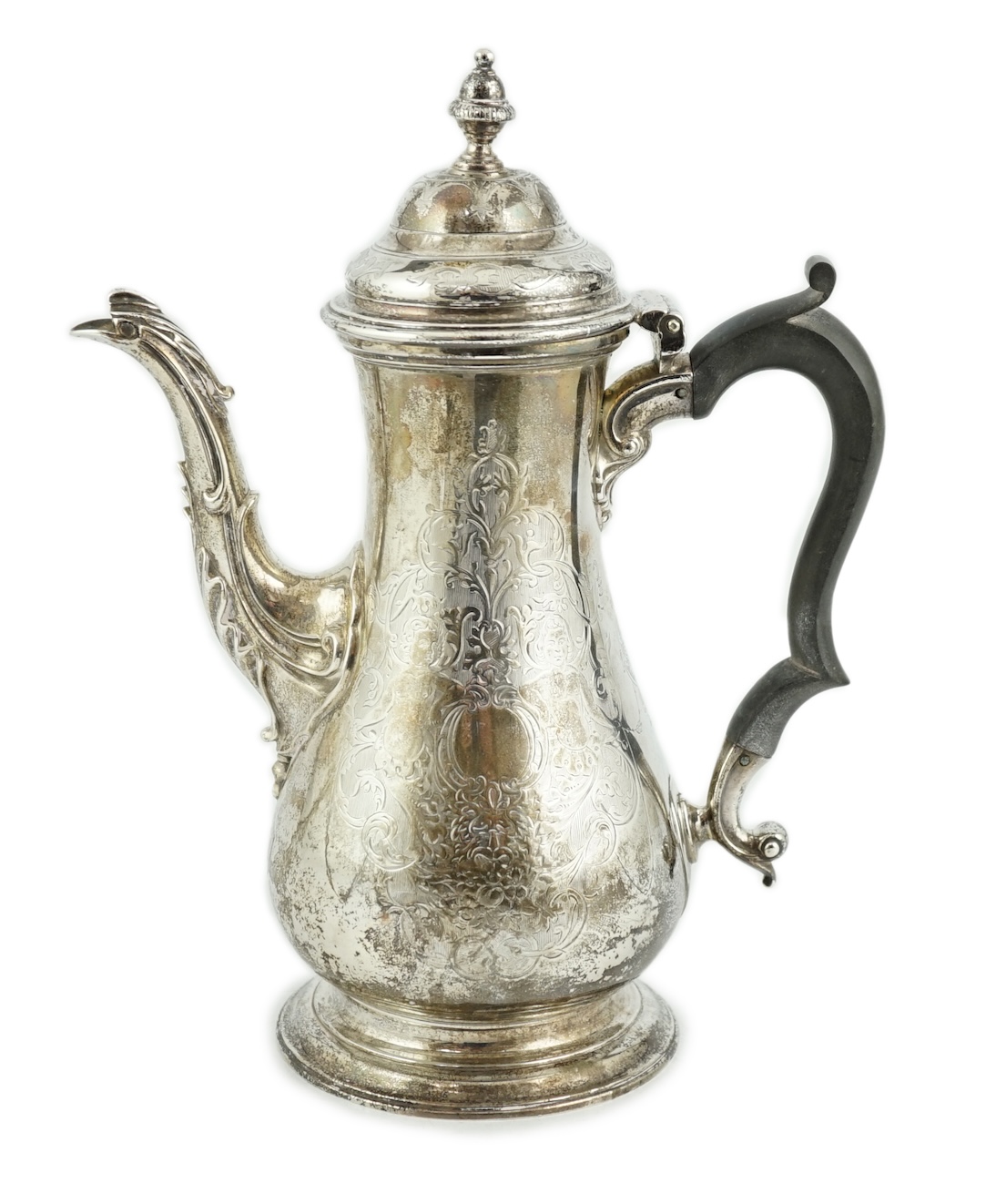 A George III silver coffee pot, by John Payne?